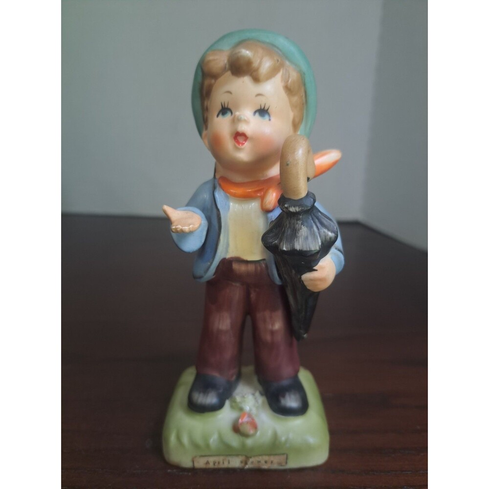1950s April Shower Umbrella Boy Figurine By Erich Stauffer U8561 Figurine